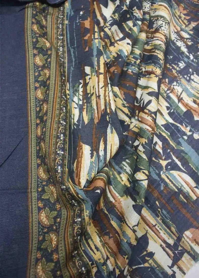 WKU-0222- 3 Piece Khaddar Printed UnStitched Suit