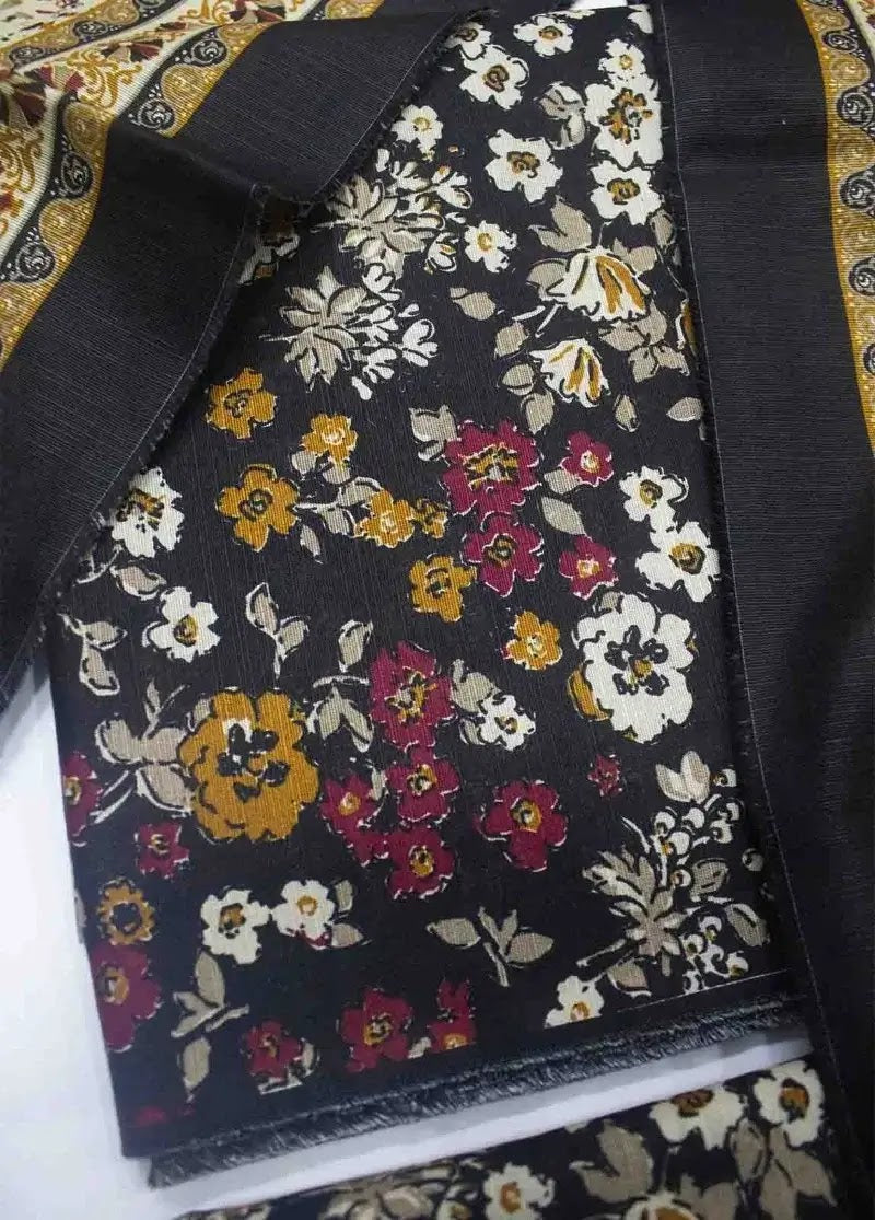 WKU-0242- 3 Piece Khaddar Printed UnStitched Suit