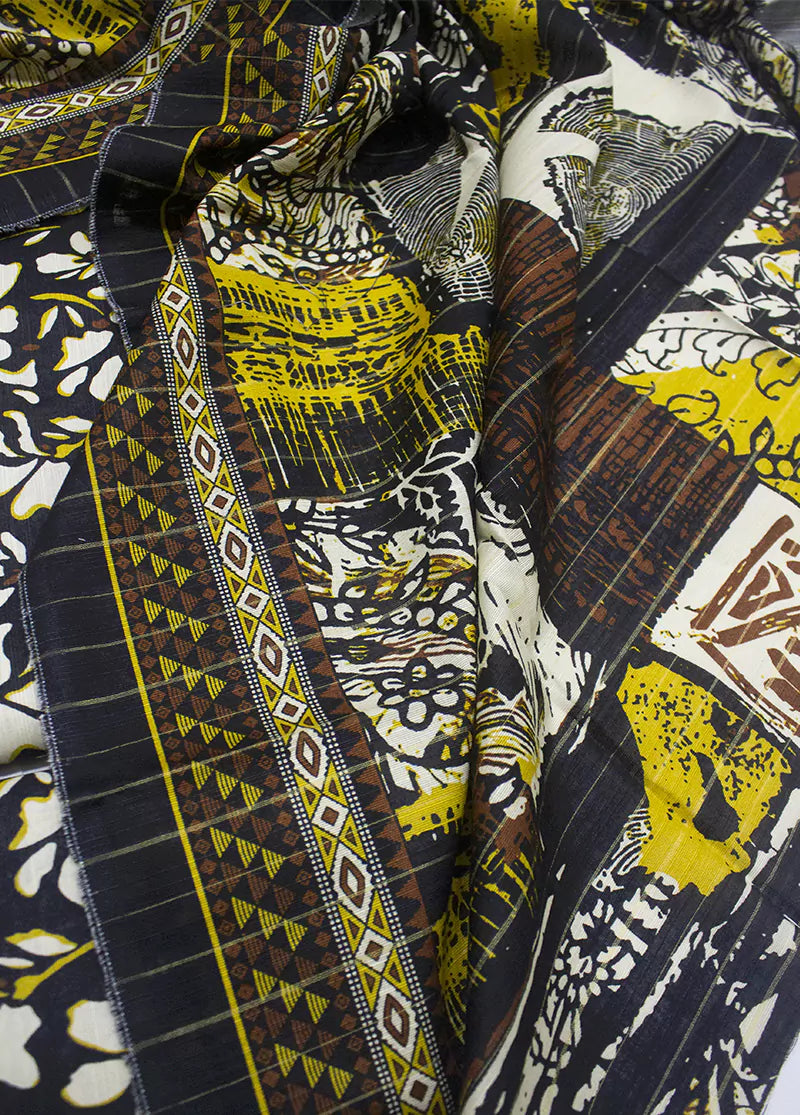 WKU-0252- 3 Piece Khaddar Printed UnStitched Suit