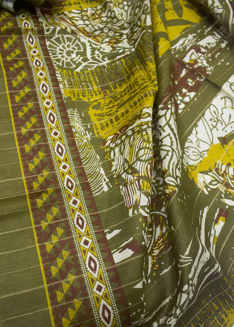 WKU-0261- 3 Piece Khaddar Printed UnStitched Suit