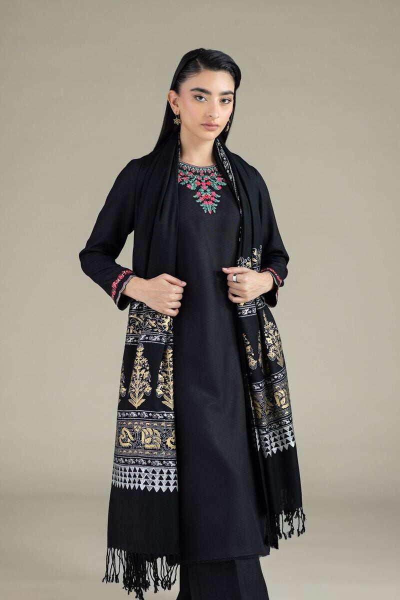 Black Embroidered Back-Keyhole Kurta