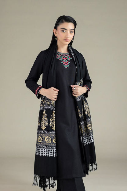 Black Embroidered Back-Keyhole Kurta