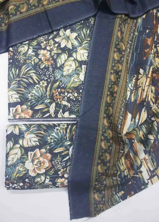 WKU-0222- 3 Piece Khaddar Printed UnStitched Suit