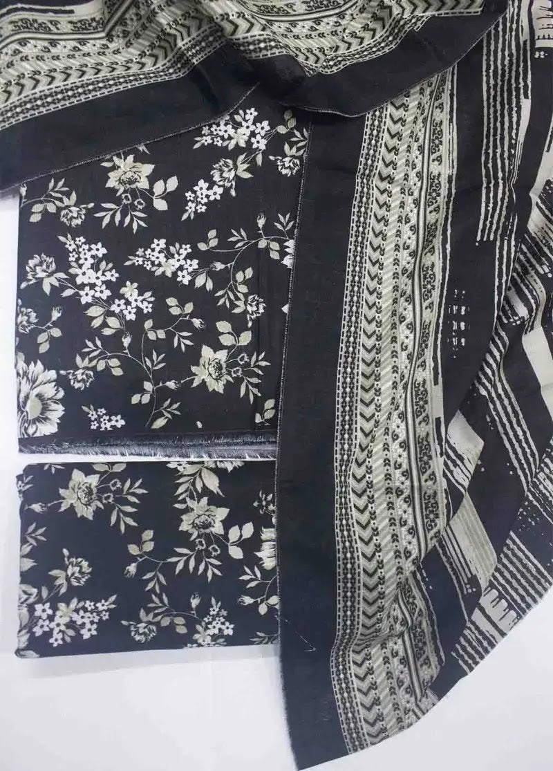 WKU-0229- 3 Piece Khaddar Printed UnStitched Suit