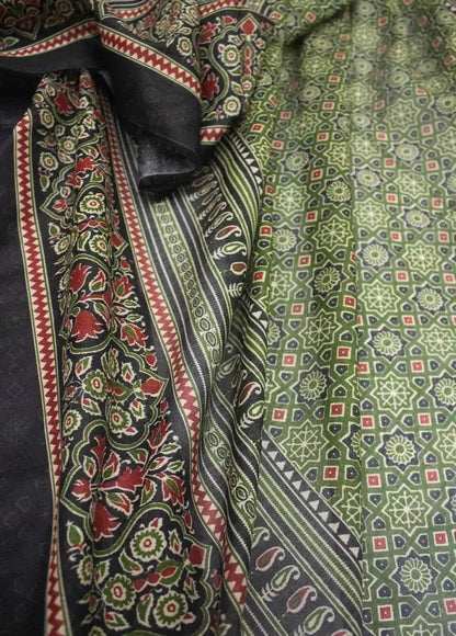 WKU-0231- 3 Piece Khaddar Printed UnStitched Suit