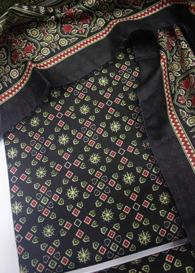 WKU-0231- 3 Piece Khaddar Printed UnStitched Suit