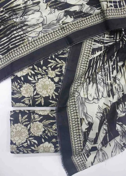 WKU-0232- 3 Piece Khaddar Printed UnStitched Suit