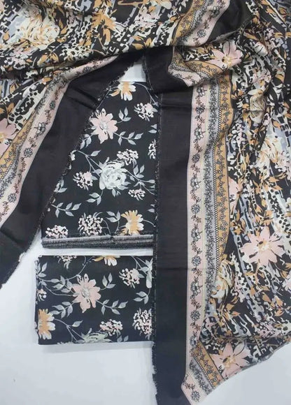 WKU-0236- 3 Piece Khaddar Printed UnStitched Suit