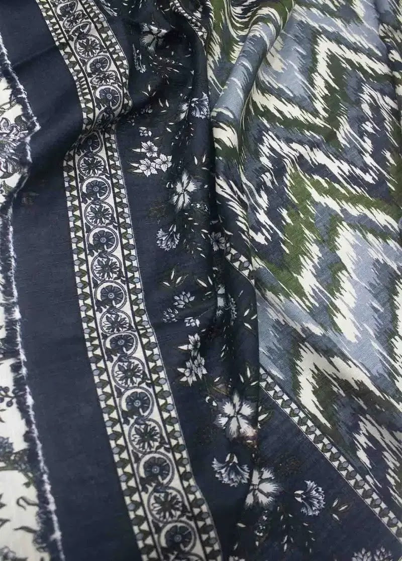 WKU-0239- 3 Piece Khaddar Printed UnStitched Suit