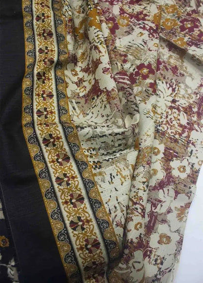 WKU-0242- 3 Piece Khaddar Printed UnStitched Suit