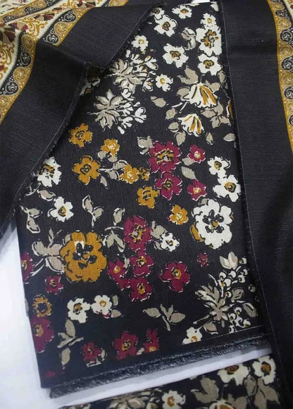 WKU-0242- 3 Piece Khaddar Printed UnStitched Suit