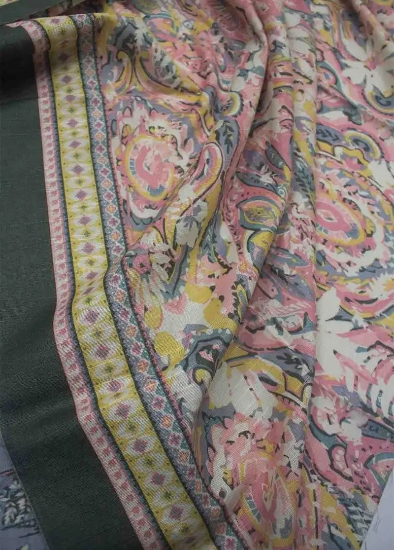 WKU-0243- 3 Piece Khaddar Printed UnStitched Suit