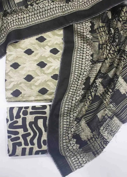 WKU-0245- 3 Piece Khaddar Printed UnStitched Suit