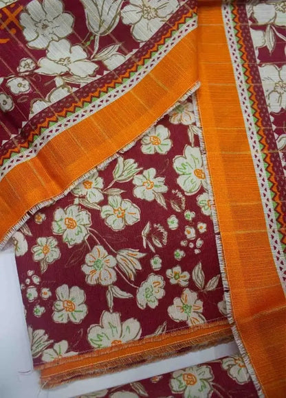 WKU-0247- 3 Piece Khaddar Printed UnStitched Suit