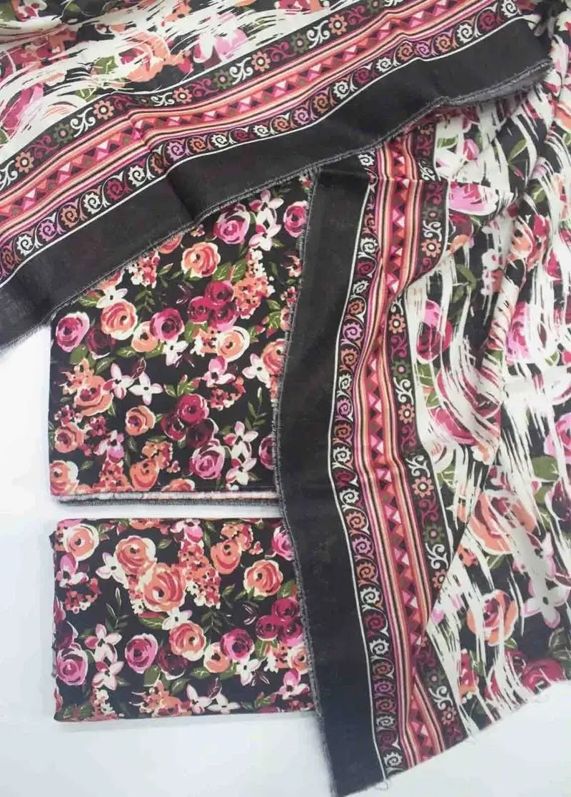 WKU-0249- 3 Piece Khaddar Printed UnStitched Suit