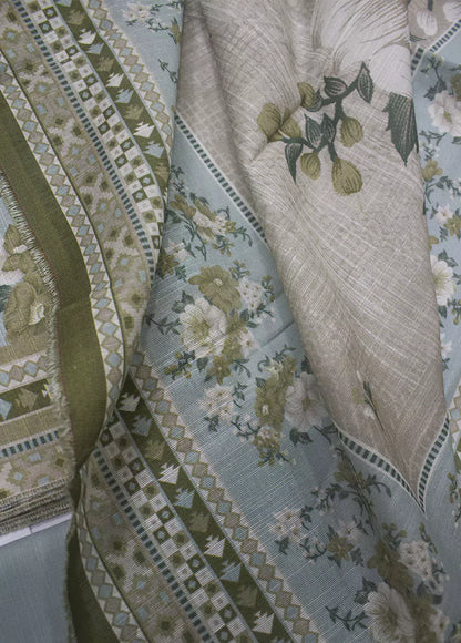 WKU-0253- 3 Piece Khaddar Printed UnStitched Suit