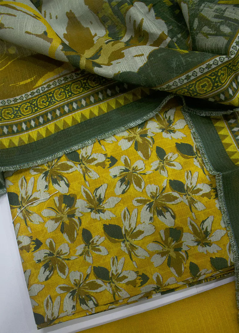 WKU-0264 - 3 Piece Khaddar Printed UnStitched Suit