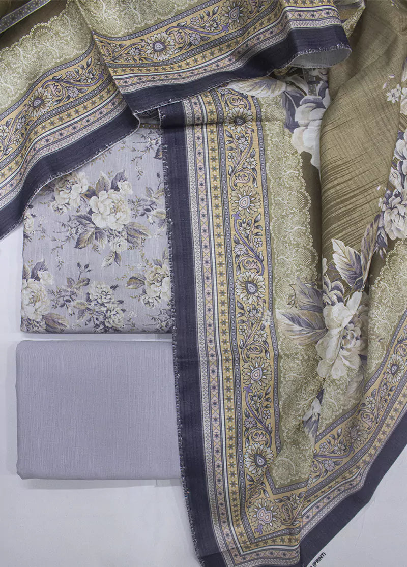 WKU-0268- 3 Piece Khaddar Printed UnStitched Suit