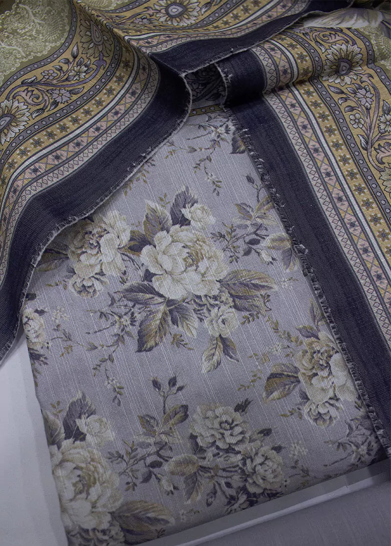 WKU-0268- 3 Piece Khaddar Printed UnStitched Suit