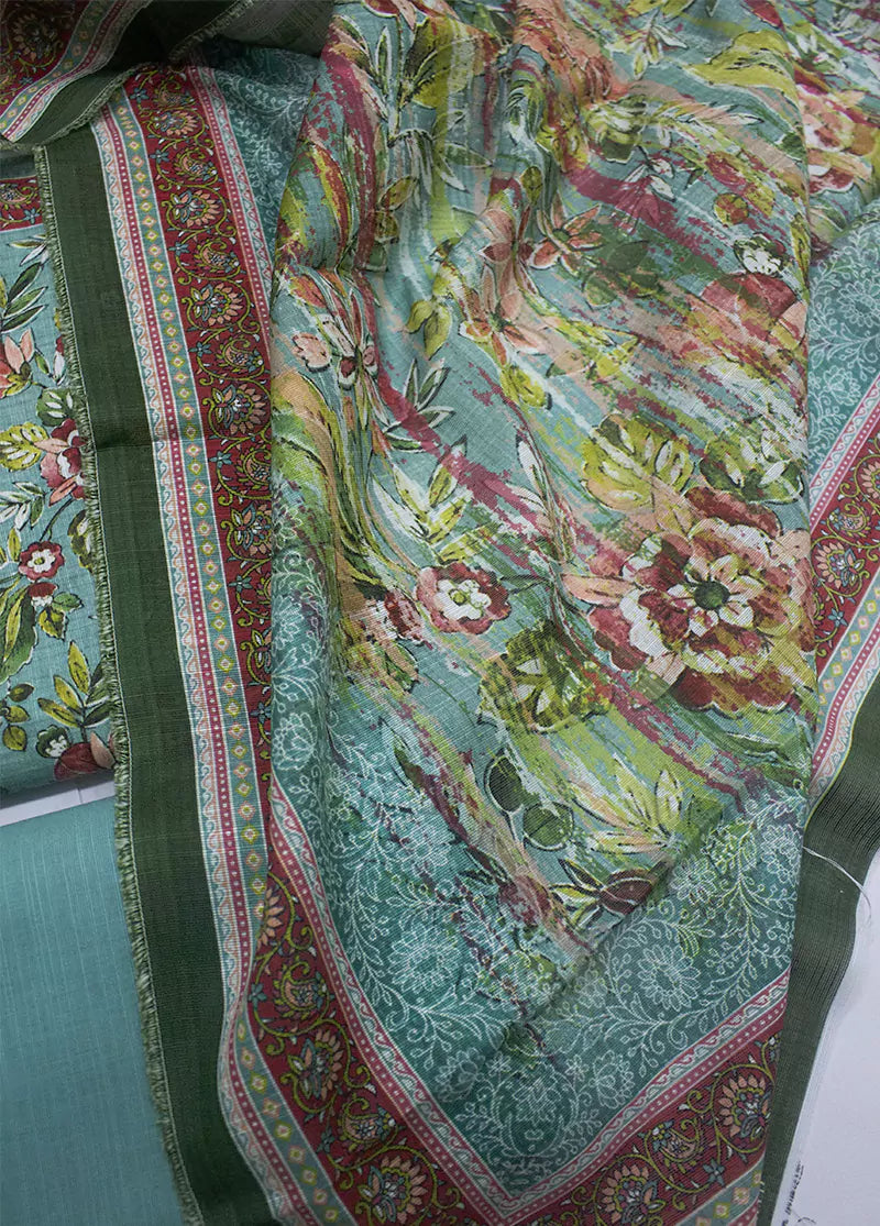 WKU-0272- 3 Piece Khaddar Printed UnStitched Suit