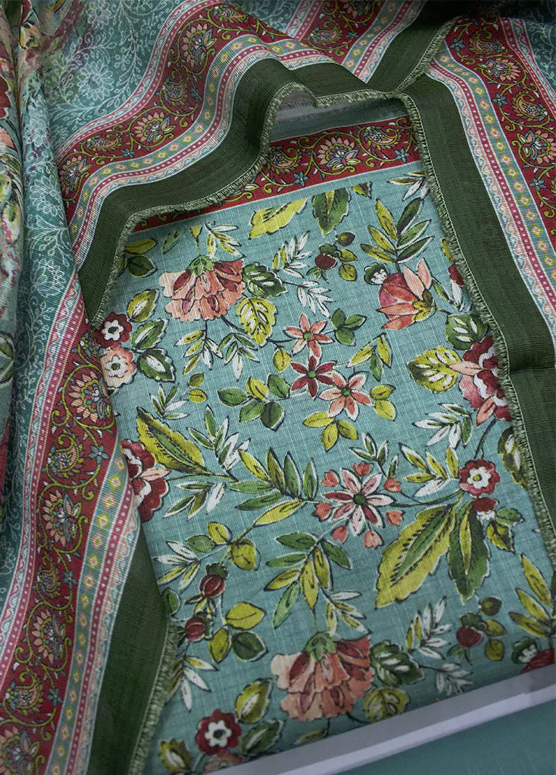 WKU-0272- 3 Piece Khaddar Printed UnStitched Suit