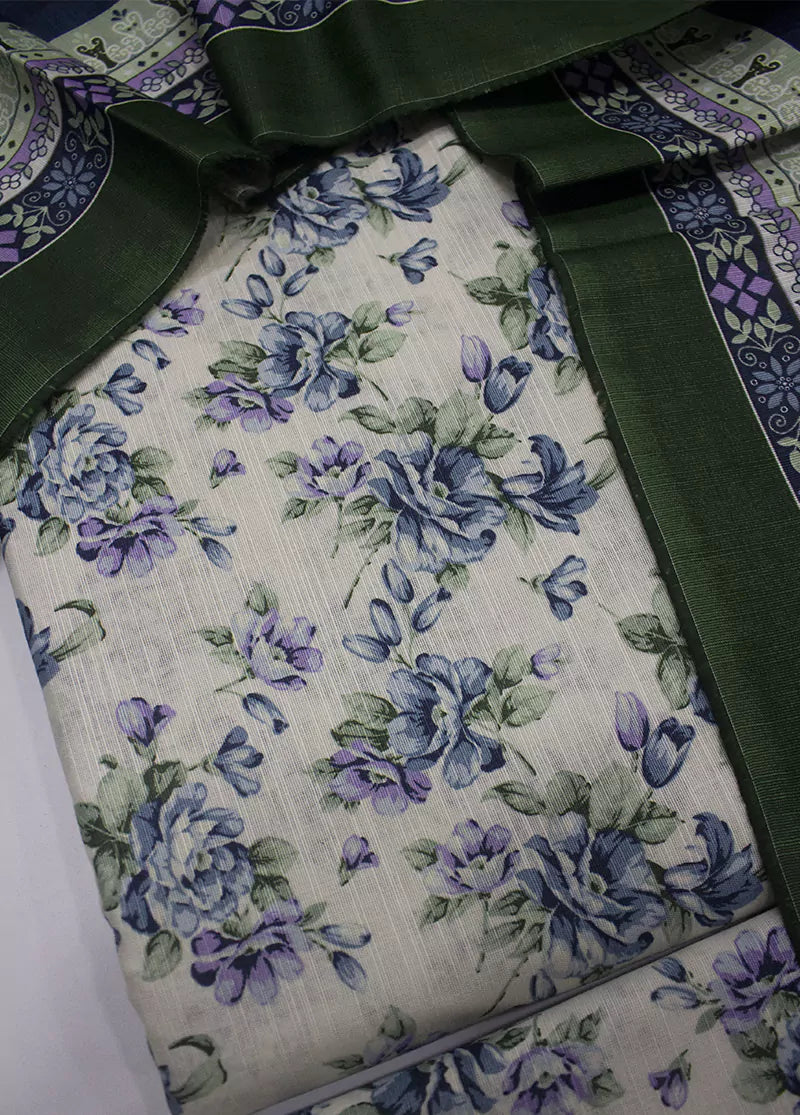 WKU-0276- 3 Piece Khaddar Printed UnStitched Suit