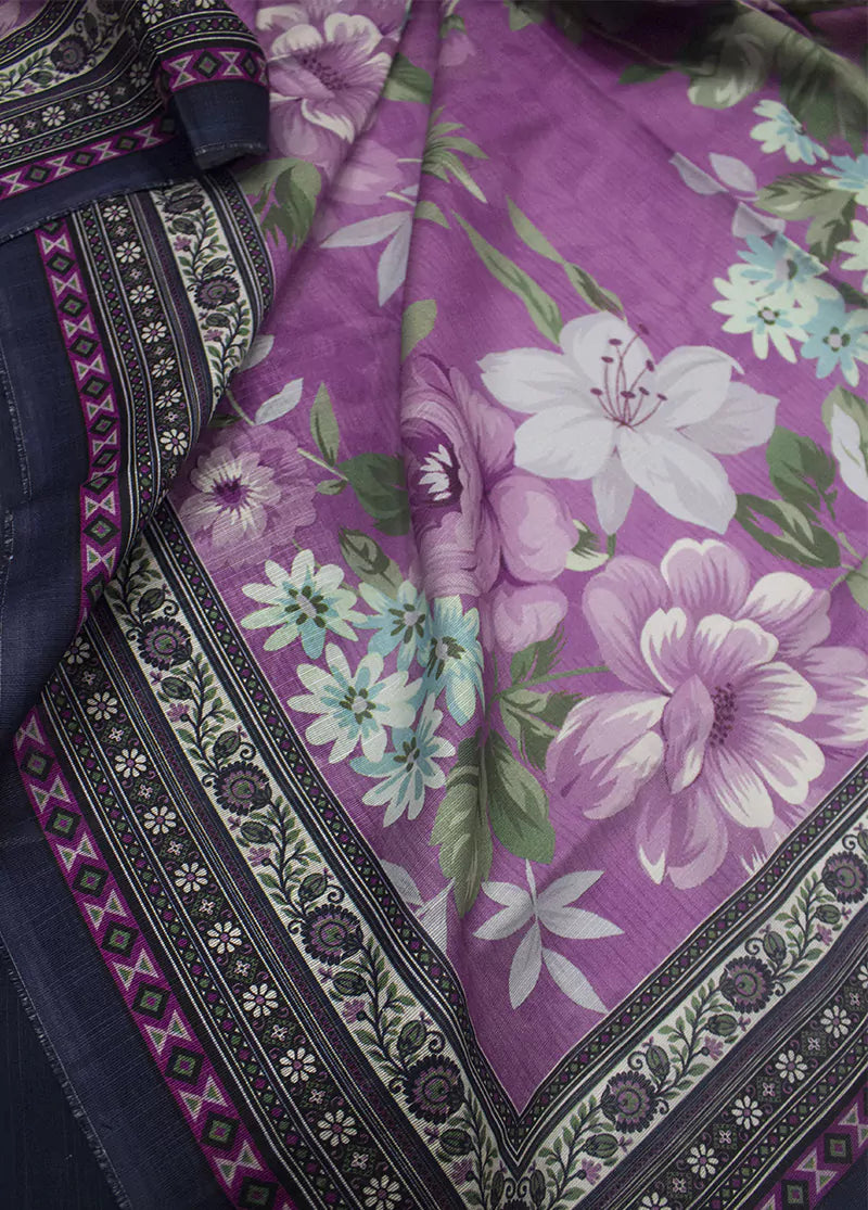 WKU-0278- 3 Piece Khaddar Printed UnStitched Suit