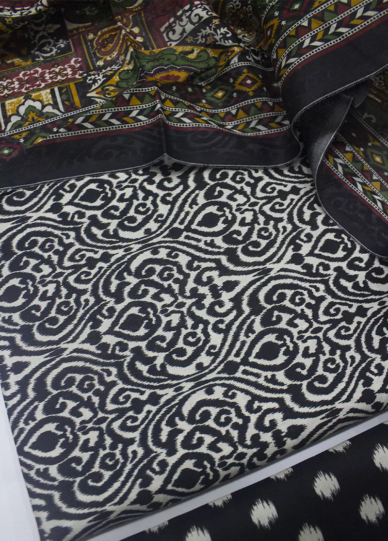 WKU-0280- 3 Piece Khaddar Printed UnStitched Suit