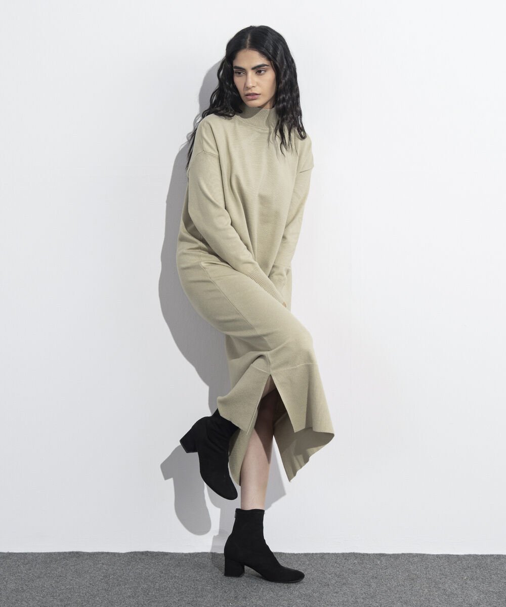 High Neck Sweater Dress