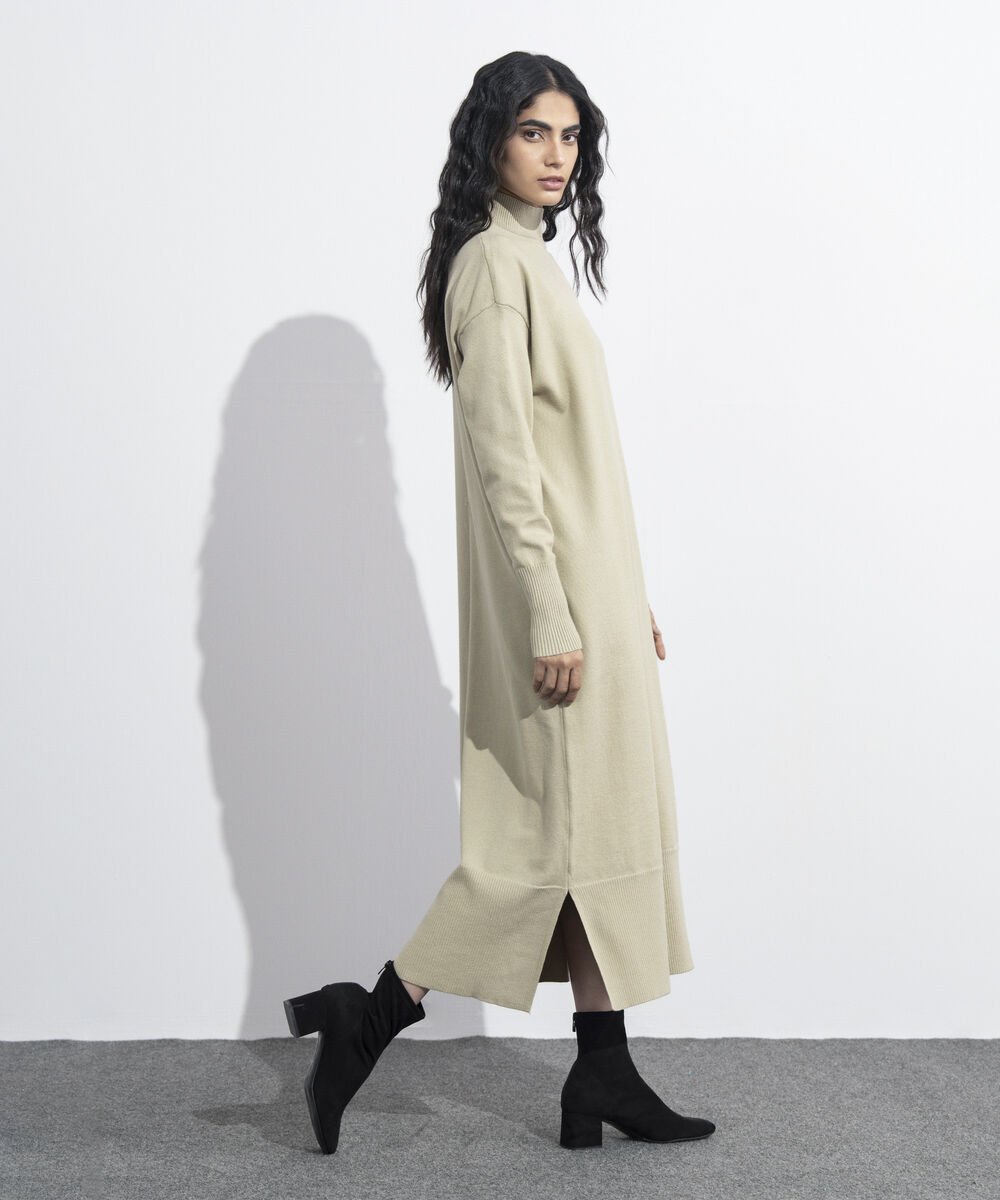 High Neck Sweater Dress
