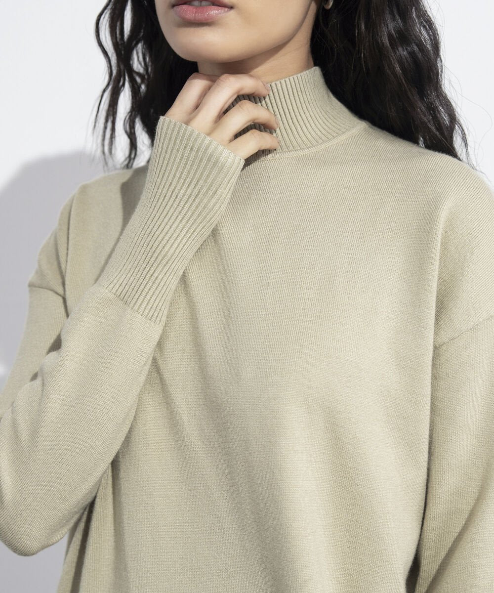 High Neck Sweater Dress