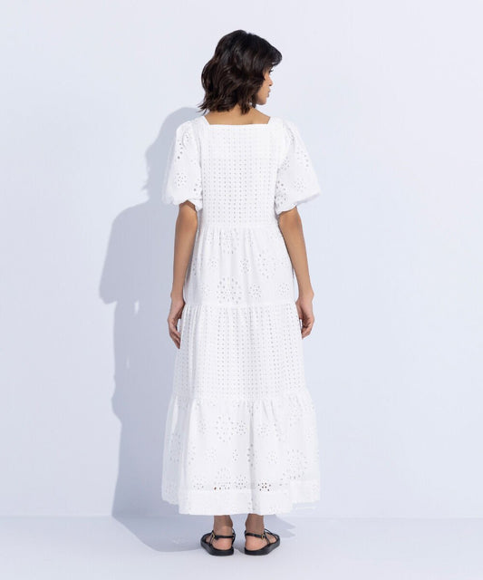 Embroidered Tier Dress