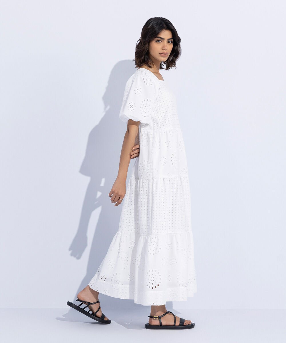 Embroidered Tier Dress