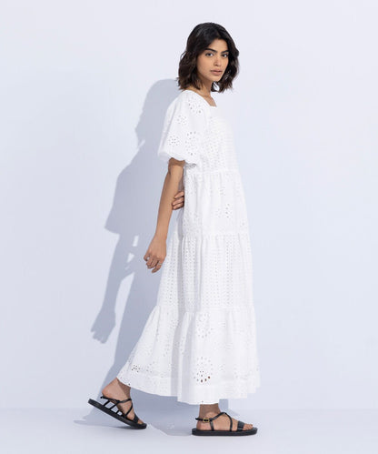 Embroidered Tier Dress