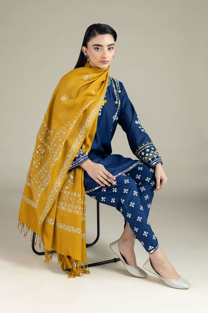 Blue Embroidered Back-Keyhole Kurta